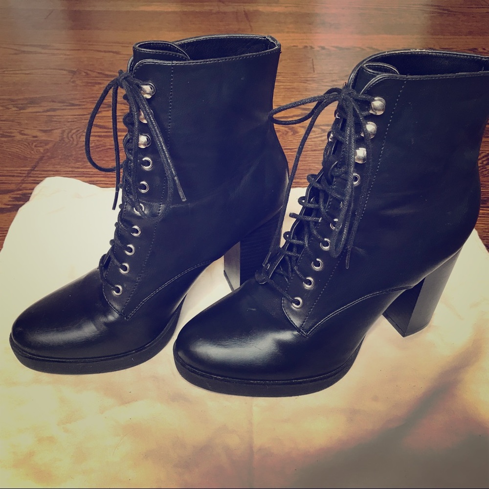 Forever 21 black lace up boots